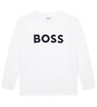 BOSS Blouse - Wit m. Navy BOSS Blouse - Wit m. Navy