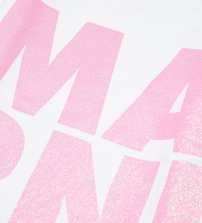 Marni Sweatshirt - Cropped - White/Pink w. Glitter