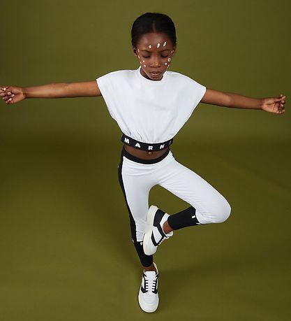 Marni Leggings - White w. Black Marni Leggings - White w. Black