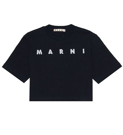 Marni T-Shirt - Bijgesneden - Zwart m. Pailletten Marni T-Shirt - Bijgesneden - Zwart m. Pailletten