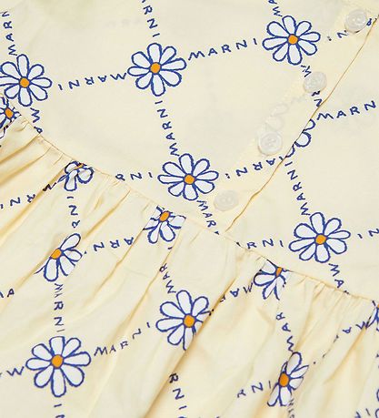 Marni Jurk - Geel m. Bloemen Marni Jurk - Geel m. Bloemen