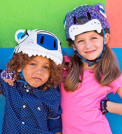 Crazy Safety Bicycle Helmet w. Light - Leopard - Purple Crazy Safety Bicycle Helmet w. Light - Leopard - Purple
