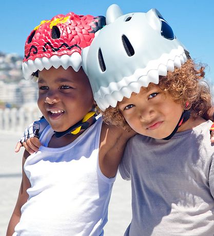 Crazy Safety Bicycle Helmet w. Light - Dragon - Red Crazy Safety Bicycle Helmet w. Light - Dragon - Red