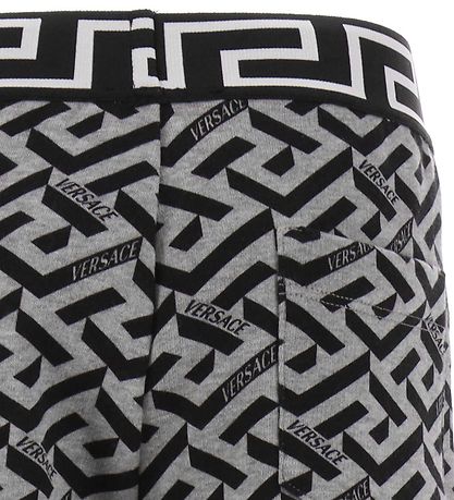 Shorts en Molleton Versace - Gris Chiné/Noir Shorts en Molleton Versace - Gris Chiné/Noir