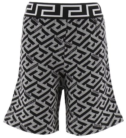 Shorts en Molleton Versace - Gris Chiné/Noir Shorts en Molleton Versace - Gris Chiné/Noir
