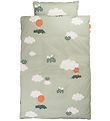 Done by Deer Vuodevaatteet - Vauva - Happy Clouds - Vihreä