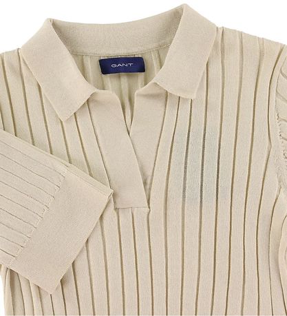 GANT Polo - Knitted - Rib - Cropped - Putty GANT Polo - Knitted - Rib - Cropped - Putty