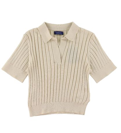 GANT Polo - Knitted - Rib - Cropped - Putty GANT Polo - Knitted - Rib - Cropped - Putty