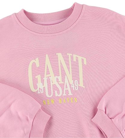 GANT Collegepaita - C-kaula - Rajattu - Maitomainen Vaaleanpunai