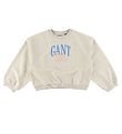 GANT Sweatshirt - C-Neck - Rubber Grey Melange GANT Sweatshirt - C-Neck - Rubber Grey Melange