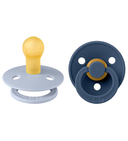 BIBS Colour Pacifiers - 2-Pack - Size 1 - Round - Dusty Blue/Ste