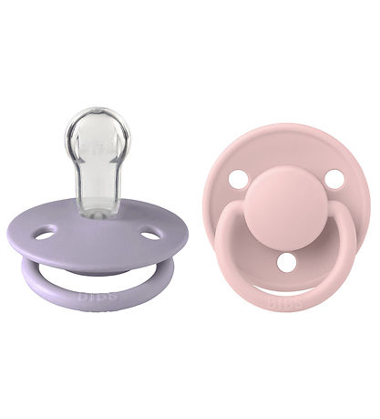 BIBS De Lux Pacifiers - 2-Pack - Round - Blossom/Dusky Lilac
