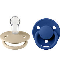 BIBS De Lux Pacifiers - 2-Pack - Round - Vanilla/Cornflower