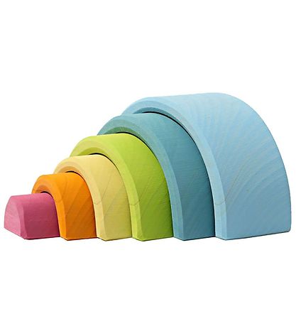 Grimms Träleksaker - Regnbåge - Liten - 6 Delar - Pastel