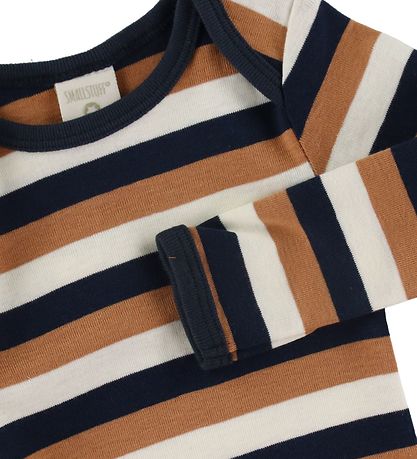 Smallstuff Bodysuit æ/s - Navy/Rosehip Striped