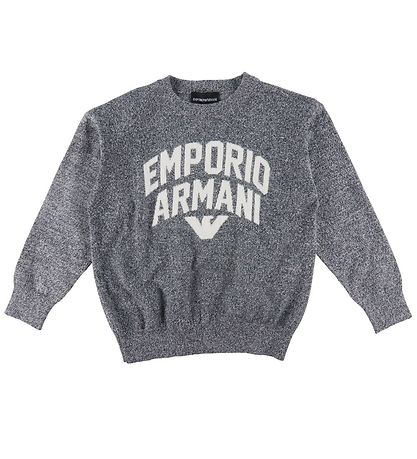 Emporio Armani Blouse - Knitted - Navy/White Melange w. Text