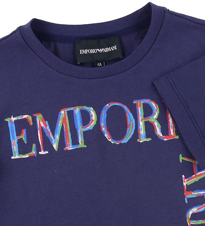 Emporio Armani T-shirt - Blu Mora w. Print
