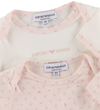 Emporio Armani Bodysuits s/s - 2-Pack - Aquile Pink/White