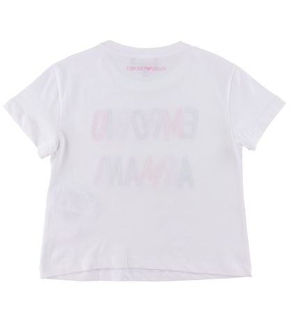 Emporio Armani T-skjorte - Hvit m. Broderi