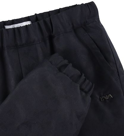 Emporio Armani Trousers - Wool/Viscose - Navy w. Logos