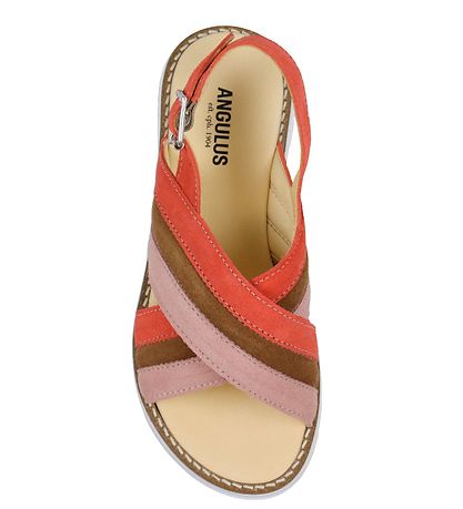 Angulus Sandal - Peach/Cognac/Coral