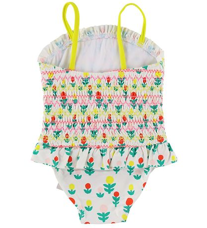 Stella McCartney Kids 원피스 수영복 - UV차단 50+ - 아이보리/컬러풀