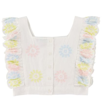 Stella McCartney Kids Top - Cropped - White/Pastel w. Flowers Stella McCartney Kids Top - Cropped - White/Pastel w. Flowers