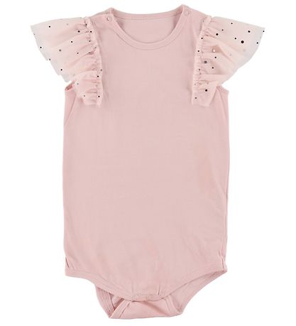 Stella McCartney Kids Bodysuit s/s - Pink w. Silver Dots/Tyl Stella McCartney Kids Bodysuit s/s - Pink w. Silver Dots/Tyl
