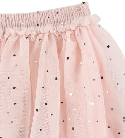 Stella McCartney Kids 얇은 명주 치마 - 핑크 포함 실버 도트