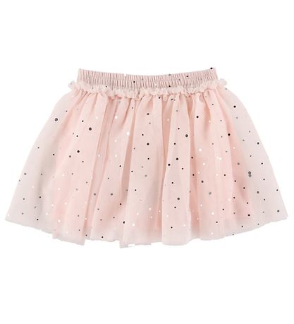Stella McCartney Kids 얇은 명주 치마 - 핑크 포함 실버 도트