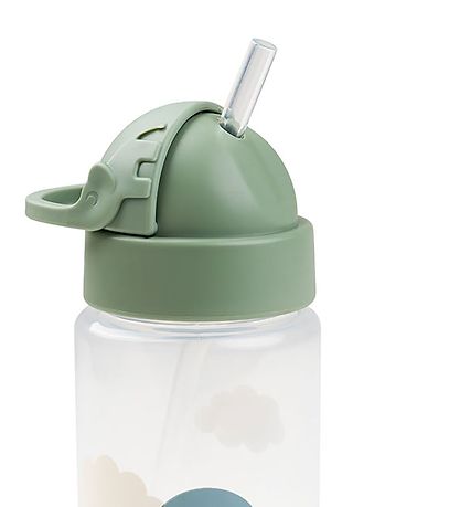 Done by Deer Water Bottle w. Straws - 350 mL - Happy Clouds - Gr