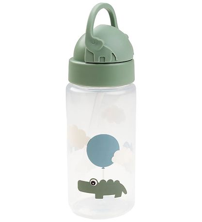Done by Deer Water Bottle w. Straws - 350 mL - Happy Clouds - Gr