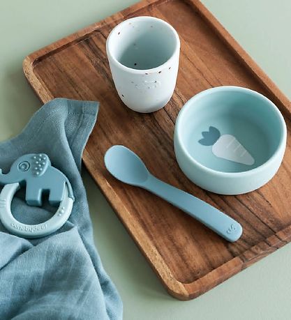 Done by Deer Dinner Set - Silicone - 3 Parts - Blue