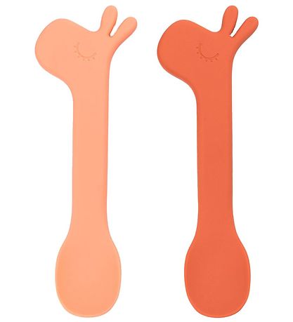 Done by Deer Spoons - Silicone - 2-Pack - Tulips - Papaya Done by Deer Spoons - Silicone - 2-Pack - Tulips - Papaya