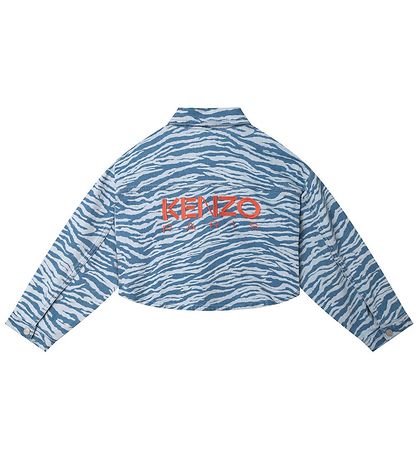 Kenzo Denim Shirt - Cropped - Light Blue w. Tiger Stripe/Orange