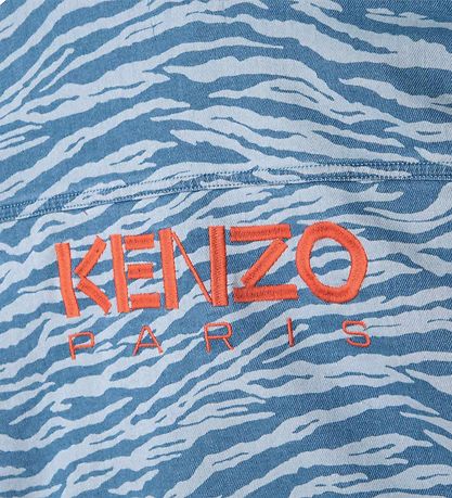 Kenzo Denim Shirt - Cropped - Light Blue w. Tiger Stripe/Orange