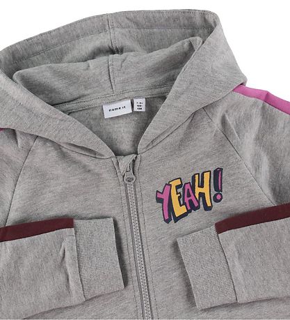 Name It Cardigan w. Hood - NkfNifrey Spain - Grey Melange