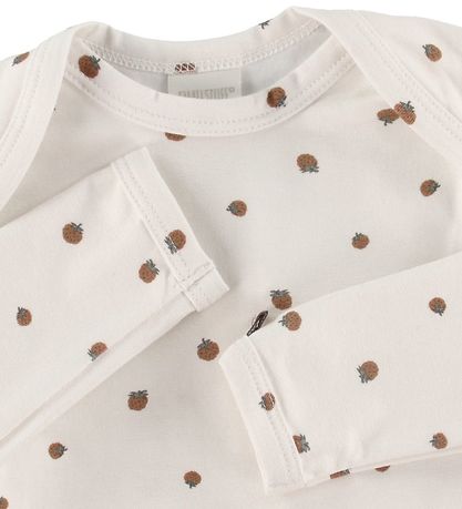 Smallstuff Bodysuit l/s - Strawberry - White/Rosehip