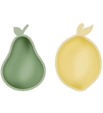 OYOY Välipalakulhot - 2 kpl - Silikoni - Lemon & Pear - Yellow/G OYOY Välipalakulhot - 2 kpl - Silikoni - Lemon & Pear - Yellow/G
