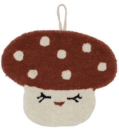 OYOY Tapestry - 26x31 cm - Mushroom - Red/White OYOY Tapestry - 26x31 cm - Mushroom - Red/White