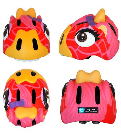 Crazy Safety Fahrradhelm m. Leicht - Giraffe - Rot