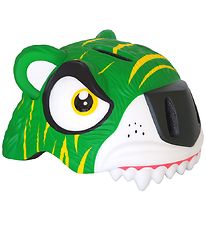 Crazy Safety Bicycle Helmet w. Light - Tiger - Green Crazy Safety Bicycle Helmet w. Light - Tiger - Green