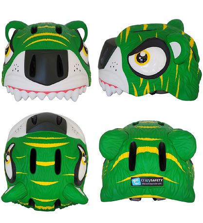 Casque de Vélo av. Lumière Crazy Safety - Tigre - Vert