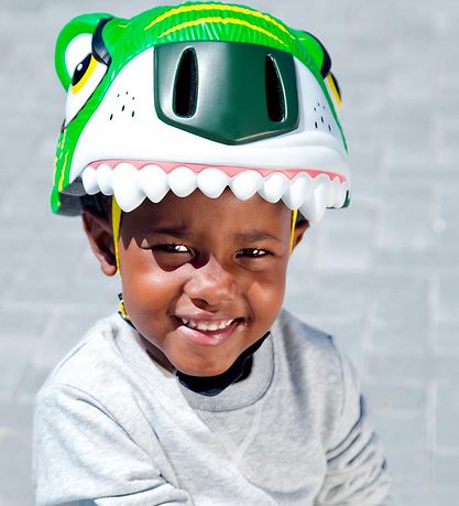 Casque de Vélo av. Lumière Crazy Safety - Tigre - Vert