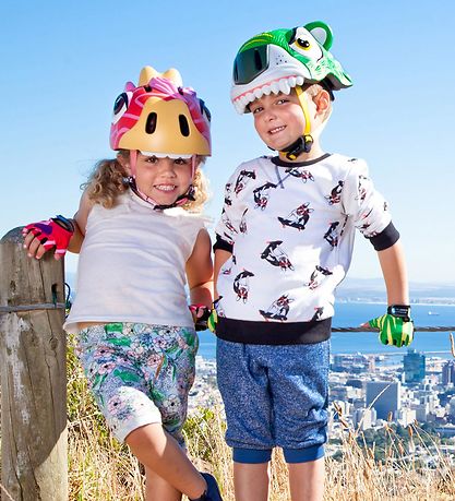 Casque de Vélo av. Lumière Crazy Safety - Tigre - Vert