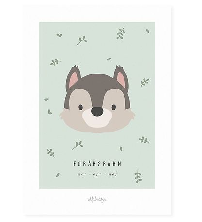 Poster Alfabetdyr - 21x30 - Enfant du printemps Poster Alfabetdyr - 21x30 - Enfant du printemps