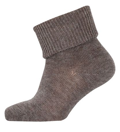 Melton Socks - Let's Go - Denver Melange w. Anti-slip Melton Socks - Let's Go - Denver Melange w. Anti-slip