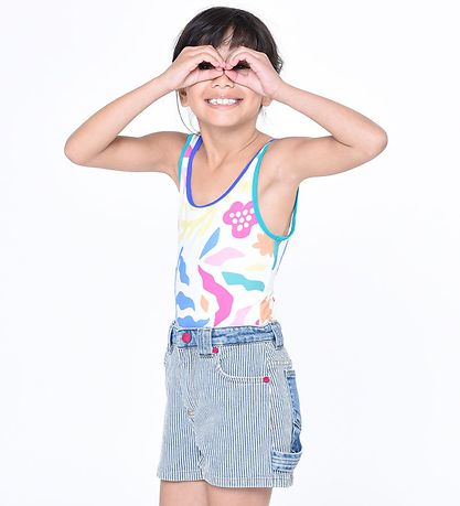 Little Marc Jacobs Denimshorts - Blue/White Striped w. Pink