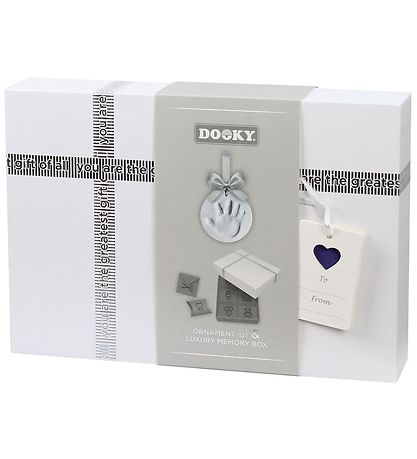 Dooky Set - Happy Hand - Handprint w. Silver Ribbon + Memorial b Dooky Set - Happy Hand - Handprint w. Silver Ribbon + Memorial b