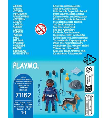 Playmobil SpecialPlus - Policeman w. Dog - 71162 - 10 Parts Playmobil SpecialPlus - Policeman w. Dog - 71162 - 10 Parts